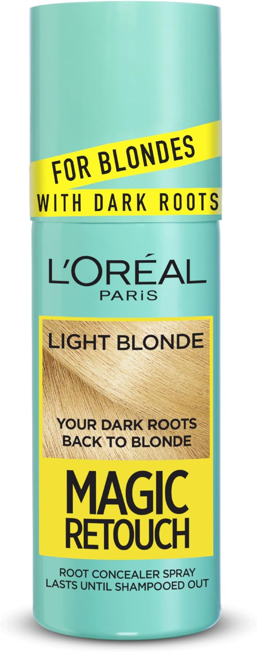 L'Oréal Magic Retouch Dark Roots, Instant Root Concealer Spray for Blondes with Dark Roots, Home, Salon Hair Dye or Hair Colour, Shade: Medium to Dark Blonde 75ml