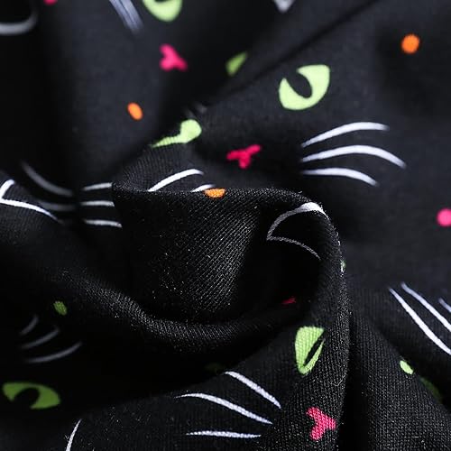 Miniatura 7 de Inadays Camisón de algodón para mujer, ropa de dormir de manga corta, camisón casual con estampado, pijama holgado y cómodo