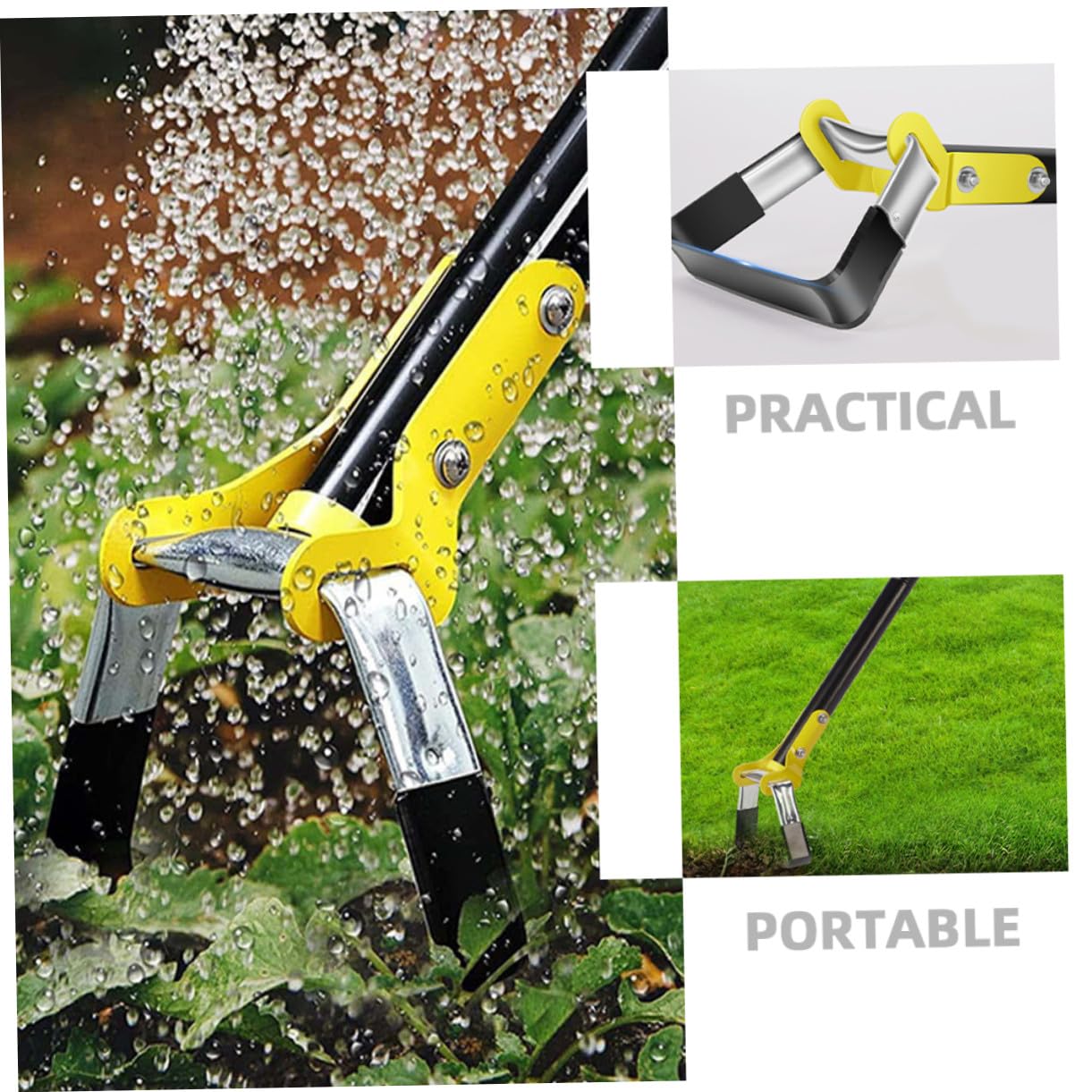 GALPADA Hacke Für Rasen Kleine Handhacke Gartengerät Unkraut-hacke Ergonomischer Griff Handgrubber Gartenwerkzeug Aus Edelstahl Und Manganstahl Robust Und Langlebig Zum Jäten Graben Und Au