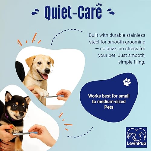 Miniatura 4 de Lima de uñas para mascotas de acero inoxidable de 6 pulgadas, lima profesional de uñas para gatos y perros para suavizar las garras silenciosas