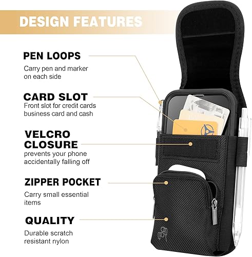 Miniatura 3 de Perilogics Funda de nailon para teléfono celular compatible con iPhone 17 Pro Max, 16 Pro Max, 16 Plus, 15 Pro Max, 15 Plus, 14 Pro Max con funda