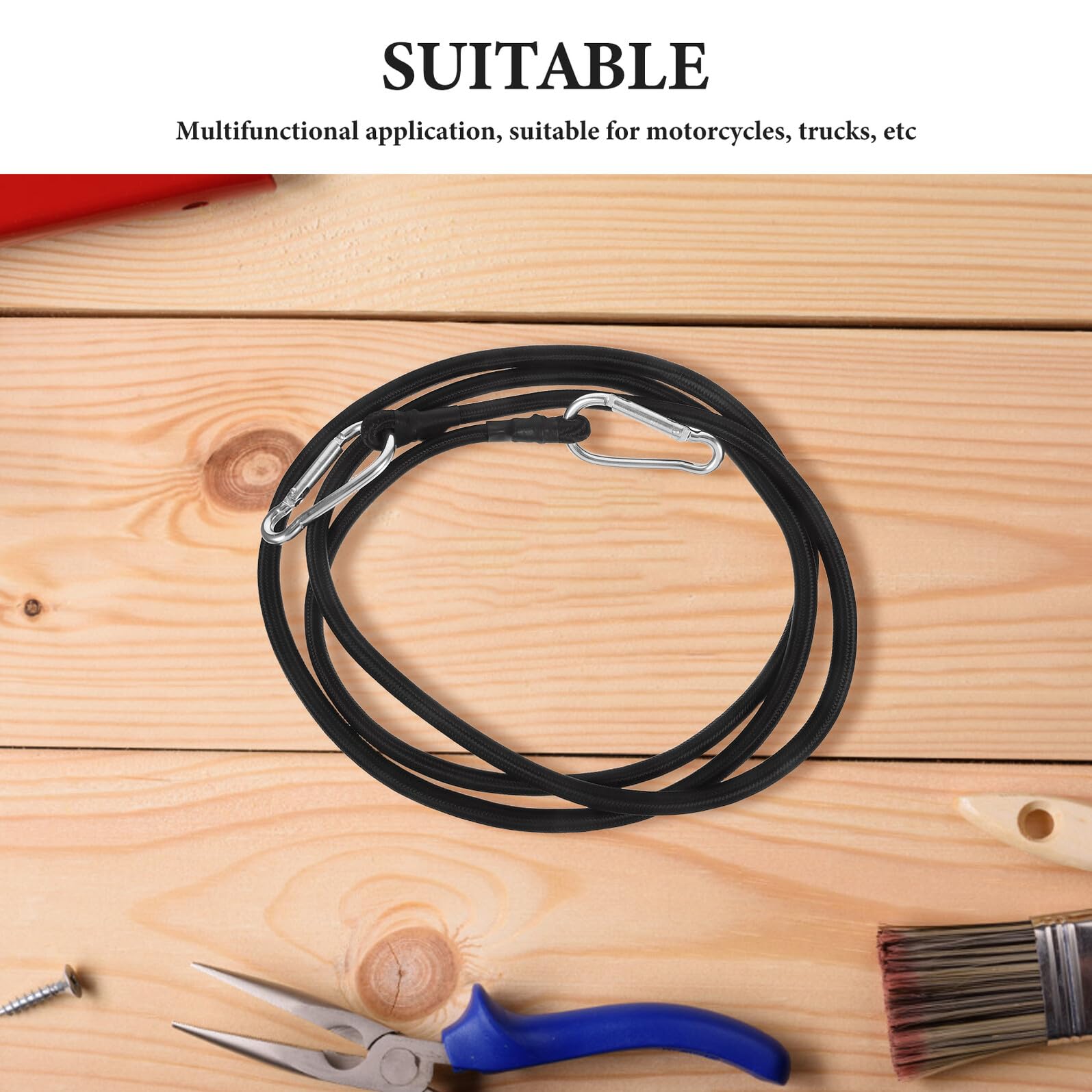 Lot de 4 Sangles Élastiques d’Arrimage pour Motos Tout Usage 2 Mètres – Sangles à Bagages avec Crochets Antidérapants en Caoutchouc Résistant – Multi-Usages pour Porte-Vélos