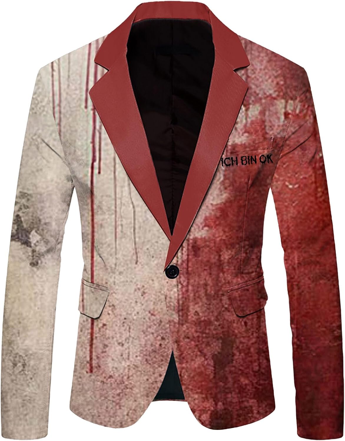 Halloween Herren Anzug Mit Totenkopf-Rosen-Print - Grusel-Blazer