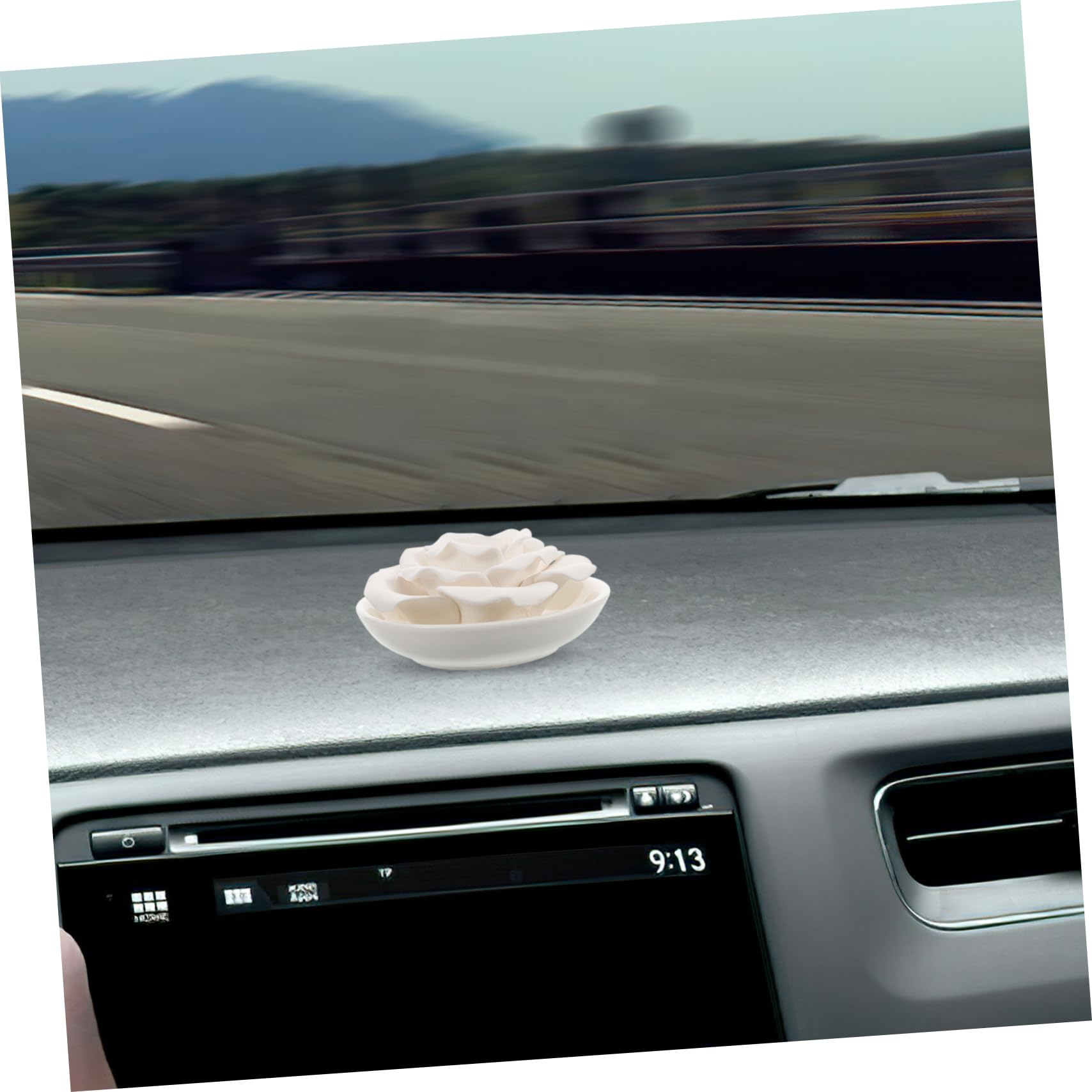 Difusor de Aromaterapia Forma de Flor Difusor Portátil de Piedra para Coche Dormitorio Baño Aromaterapia y Hogar