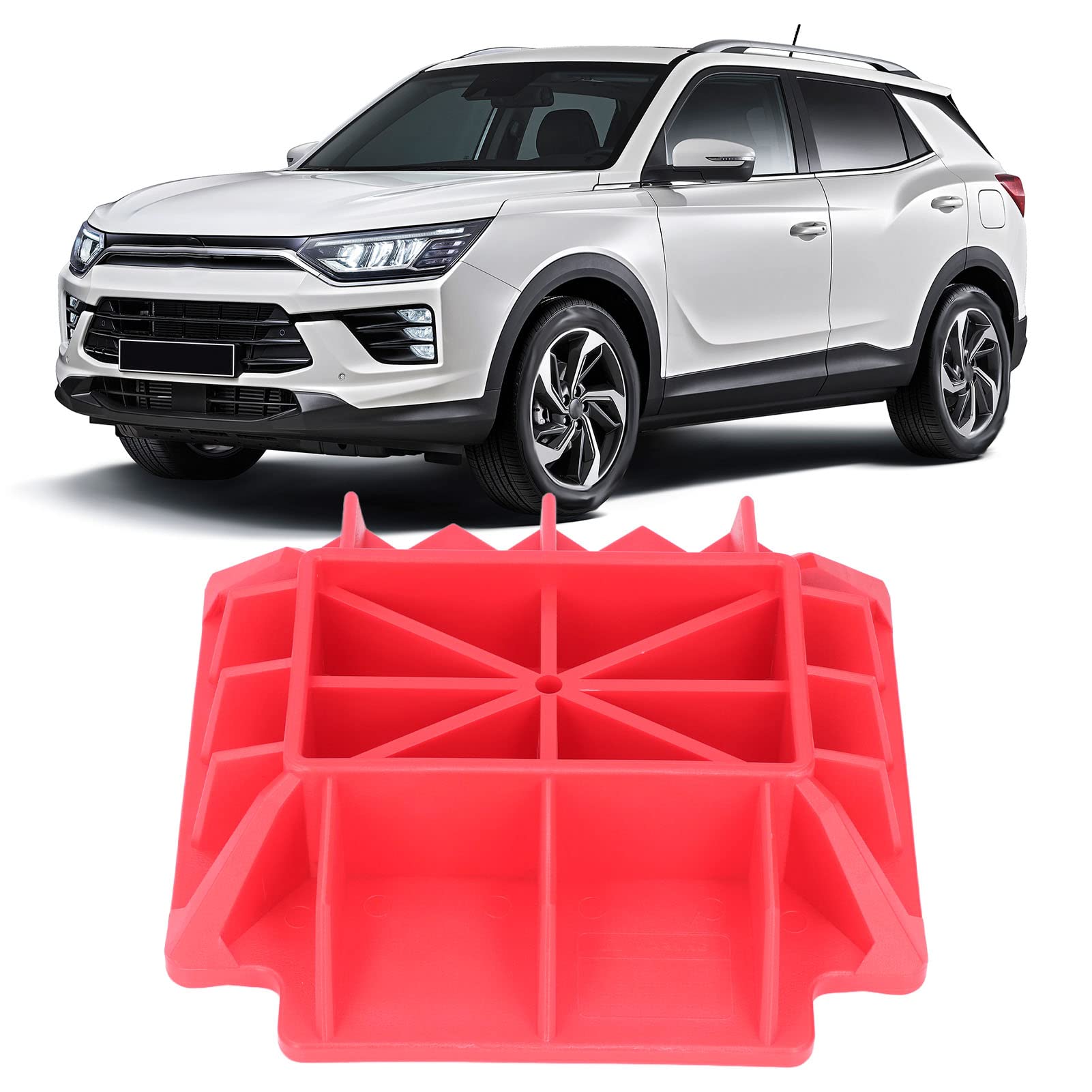NutriEss Jack Alleviate Base Pad Hard Nylon Red Serrated Replacement Xtreme Offroad Rescue Enhanced Stability