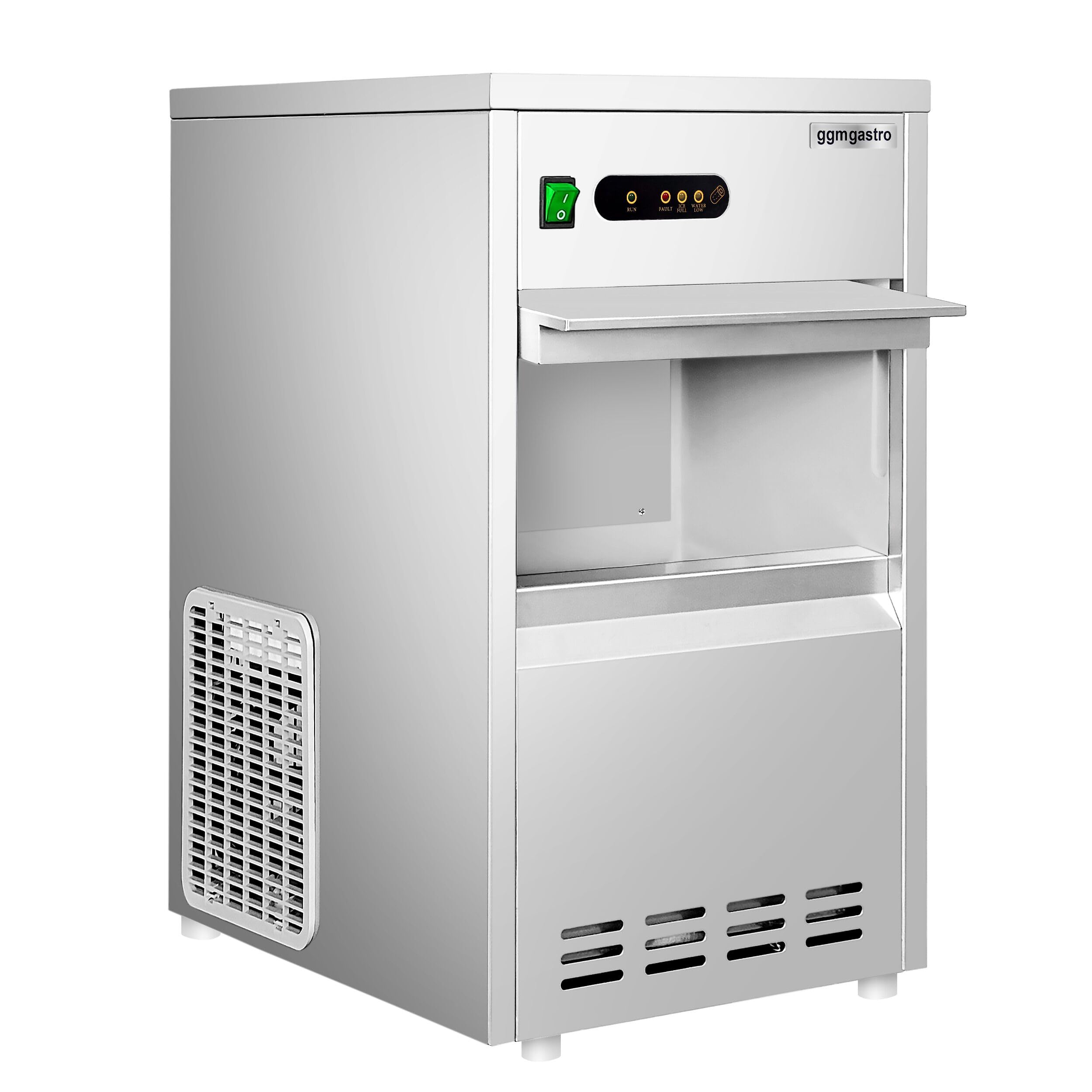 GGM Gastro Flockeneisbereiter 30 kg/24h | Robuste Edelstahlkonstruktion, integriertes Reinigungsprogramm, platzsparende Frontbelüftung, steckerfertig, pflegeleicht