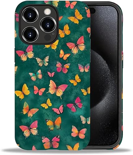 Miniatura 200 de Funda para iPhone 11 Pro Max, flores rojas coloridas 2 en 1, carcasa rígida + silicona, a prueba de golpes, protección contra caídas compatible con