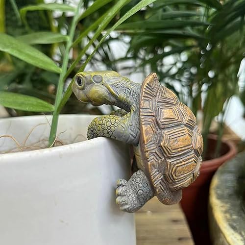 Miniatura 3 de Figura de tortuga trepadora, mini estatua de tortuga para decoración de terrario, adorno de hábitat de reptiles, decoración de acuario y jardín de