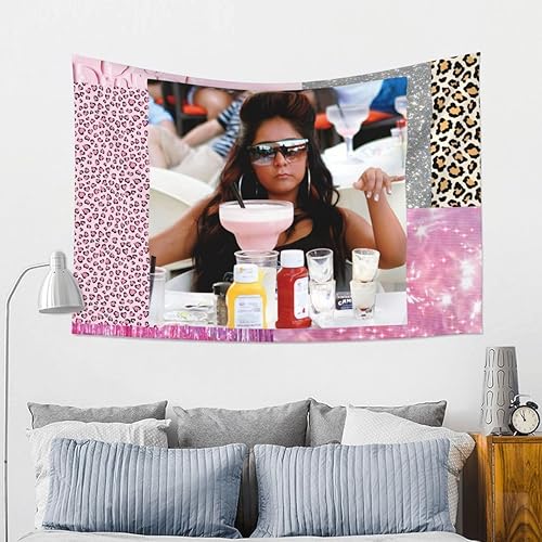 Miniatura 5 de Gentcreate Tapiz de meme divertido, tapiz de Jersey Shore, tapiz rosa de Snooki, tapiz para colgar en la pared, decoración estética para el hogar,