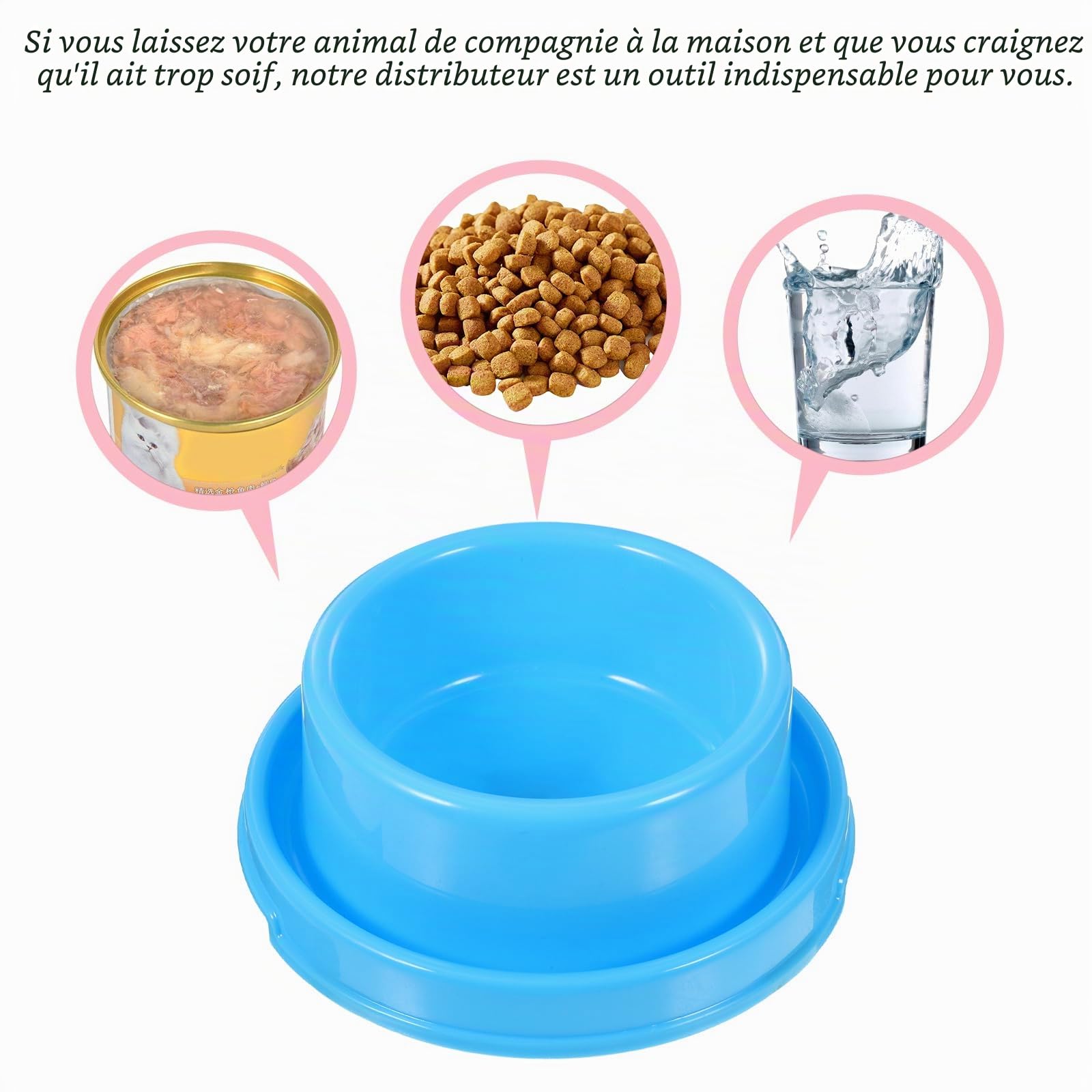iplusmile Mangeoire Anti-Fourmis - 3 Pièces Gamelle pour Chiens et Chats avec Caoutchouc Antidérapant - Gamelle pour Chien Et Chat et Anti Débordement, 18 x 7cm