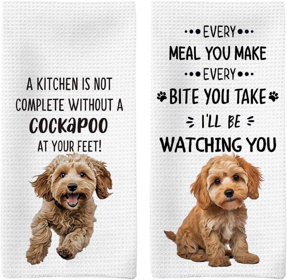 Bernedoodle Kitchen Towels Set of 2, Bernedoodle Lovers Gifts, Dog Decorative Hand Towels, Dog Dishcloths Dish Towel Tea Towel for Kitchen, Dogs Kitchens Bathroom Decor, 16x24inch