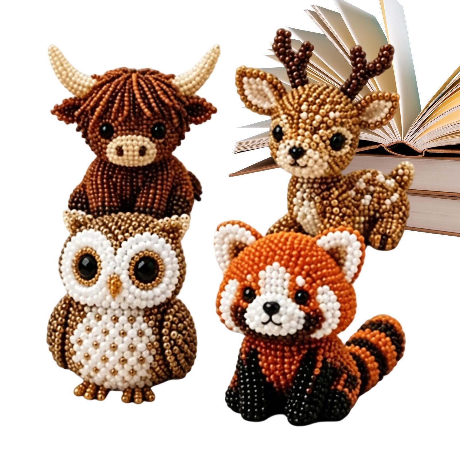 Set de Animales con Abalorios, Kit for Hacer Cuentas de Animales, Kits en 3D con Instrucciones for Manualidades(A)