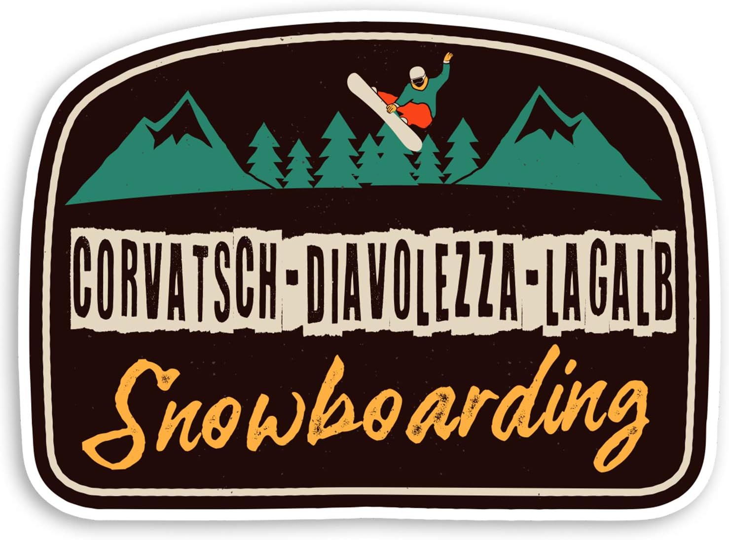 2 x 10cm Corvatsch Diavolezza Lagalb Vinyl Stickers Ski Snowboard Sticker #31750 (10cm Wide)
