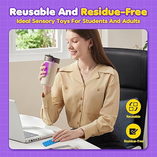 Miniatura 12 de Juguetes sensoriales antiestrés para niños y adultos: paquete de 8 juguetes texturizados de succión para niños con autismo, calcomanías sensoriales