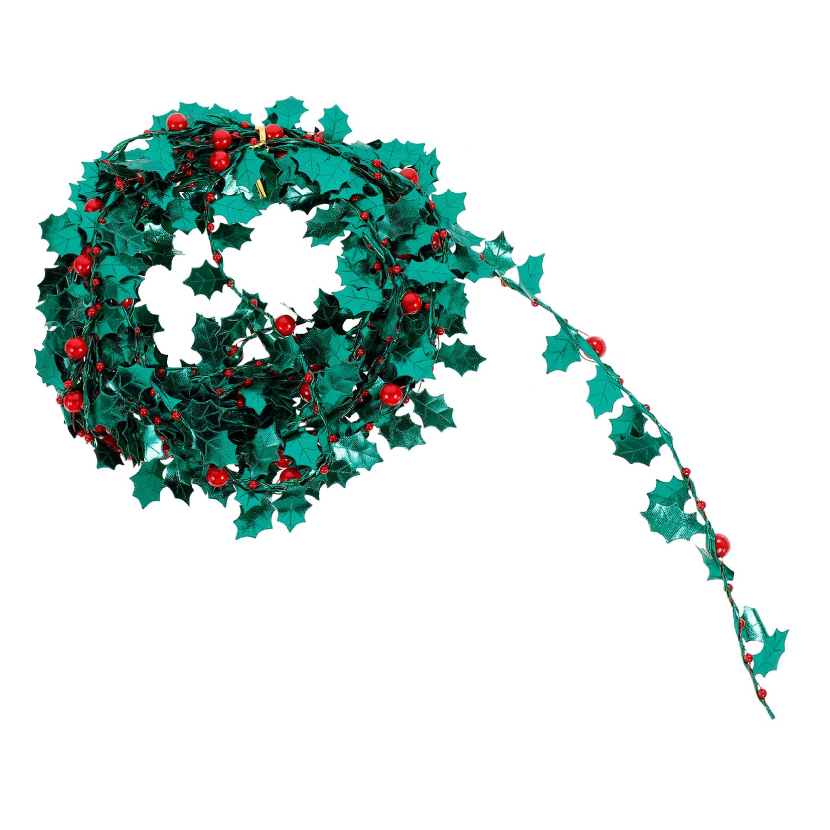 WOONEKY 1roll Christmas Tinsel Wire Craft Garland Leaf Design Flexible and Reusable Decoration for Holiday Parties and Home Decor