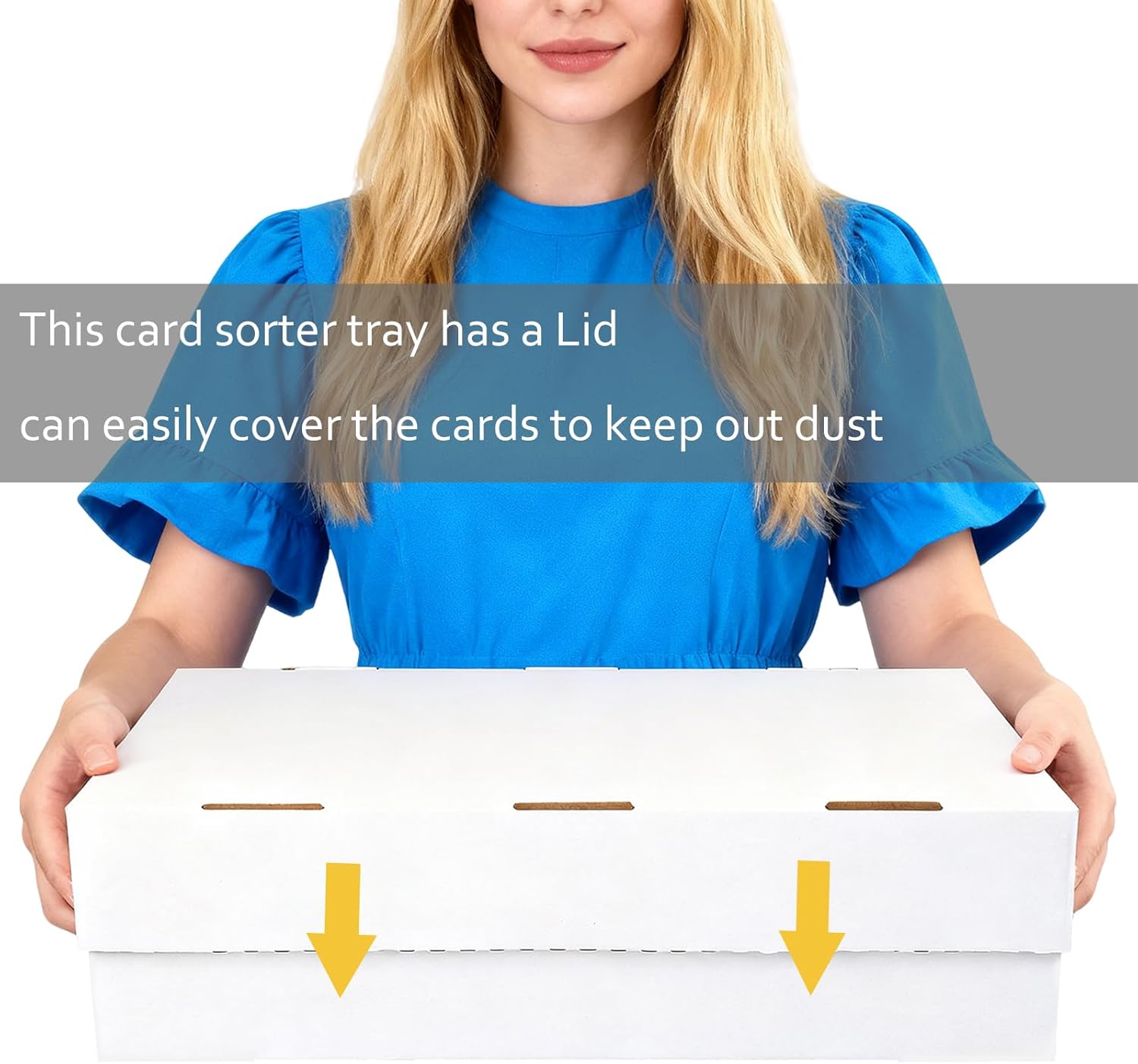 Trading Card Storage Box, Stackable Trading Card Organizer, 20-Compartment Card Sorting Tray for Organizing Raw, Sleeved or Toploaders,TCG & Sports Cards (1PACK)