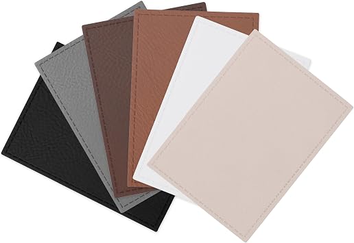 Engravable Leather Patch Blanks for Hats, Jackets & Bags Laserable Faux Leather Patches with Adhesive & Stitch Leatherette Apparel Patches in 5 Pack Cream, 3.5" x 2.5" Rectangle