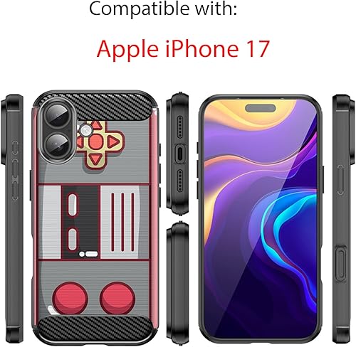 Miniatura 2 de CasesOnDeck Case Compatible with Apple iPhone 17  iPhone 17 Case Pictorial Patterned TPU Design Case Flexible Slim and Elegant (Retro Controller)