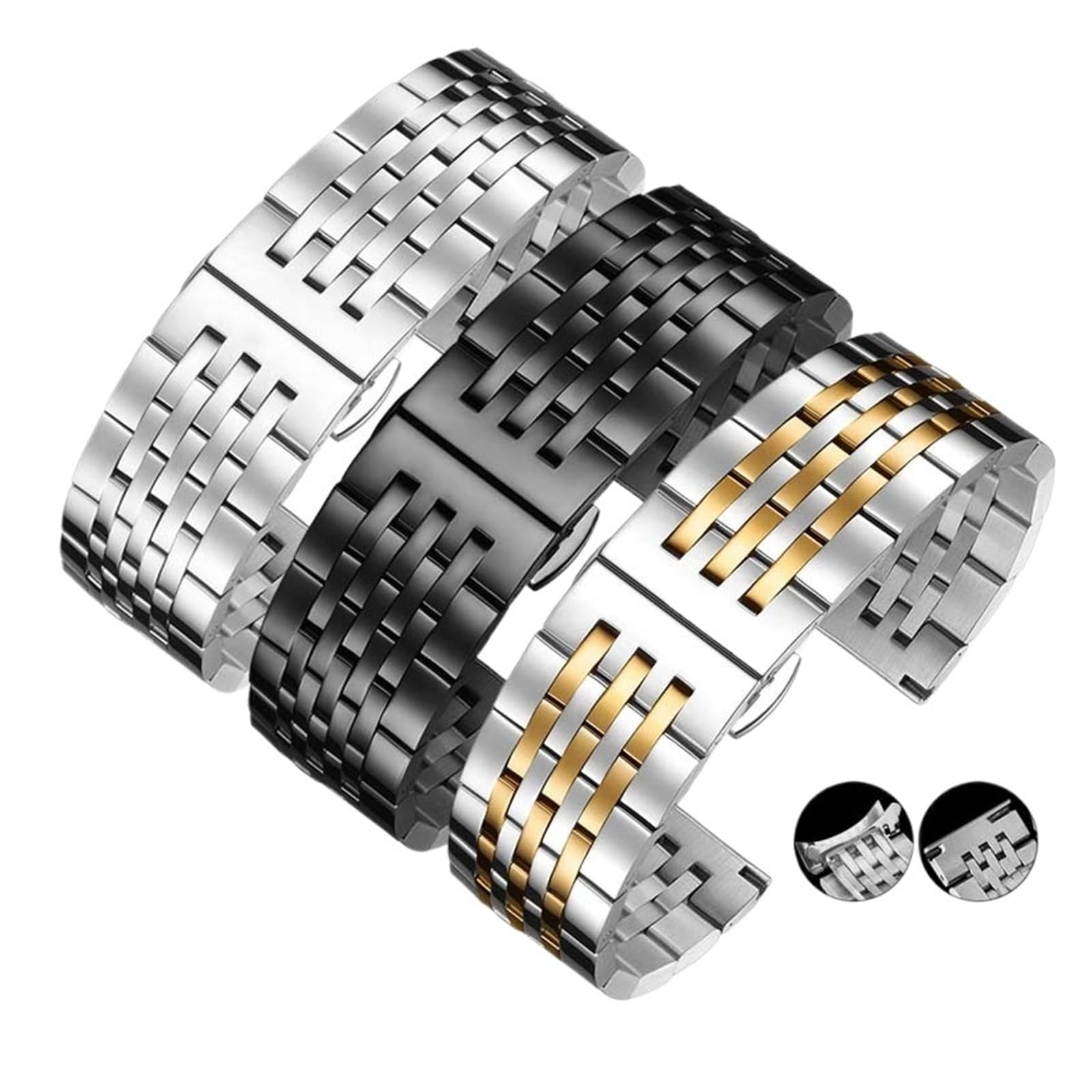 Pasek Do Zegarka Ze Stali Nierdzewnej Z Zakrzywionymi Końcami 12 13 14 15 16 17 18 19 20 21 22 Mm Bransoleta Z Metalu