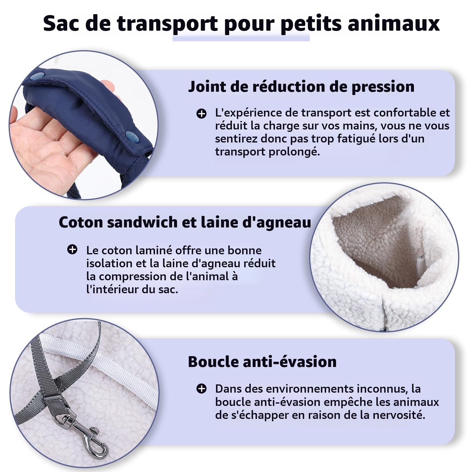 Sac de transport portable de grande capacité en polaire pour animal domestique, sac à main mains libres, sac à main à bandoulière avec crochet fixe pour petit chien et chat (rose)