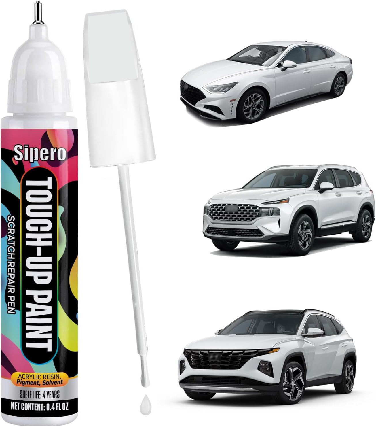 Quartz White (WW8) for Hyundai Touch Up Paint Pen - Exact OEM Match for Chips & Scratches - Compatible with Palisade, Tucson, Santa Fe, Sonata