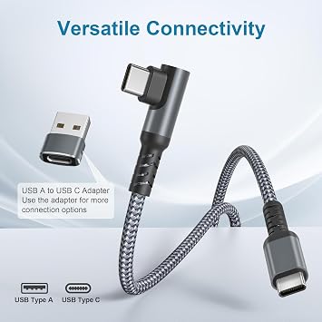 كابل شاحن Basesailor Short 1FT USB C إلى USBC 60W مع محول USB،سلك شحن سيارة PD سريع 90 درجة لهاتف iPhone 17 17e 16 15 Plus Pro Max،Airpods 4، MacBook،iPad 10 Air Mini 7th 6th Gen،Galaxy S26