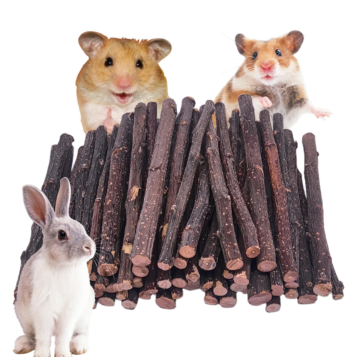 Bâtons à mâcher en bois de pomme pour apaiser l'ennui des petits animaux