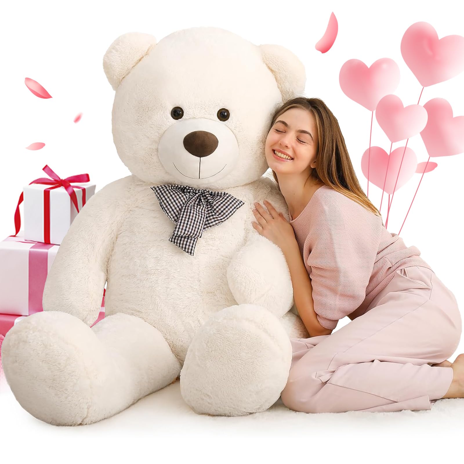 MorisMos Giant Teddy Bear for Girlfriend,Big Teddy Bear,Stuffed Large Teddy Bear 120cm/48in for Kids Girls Boys Women Mothers Day Birthday Party Decorations(Ivory) — image 1