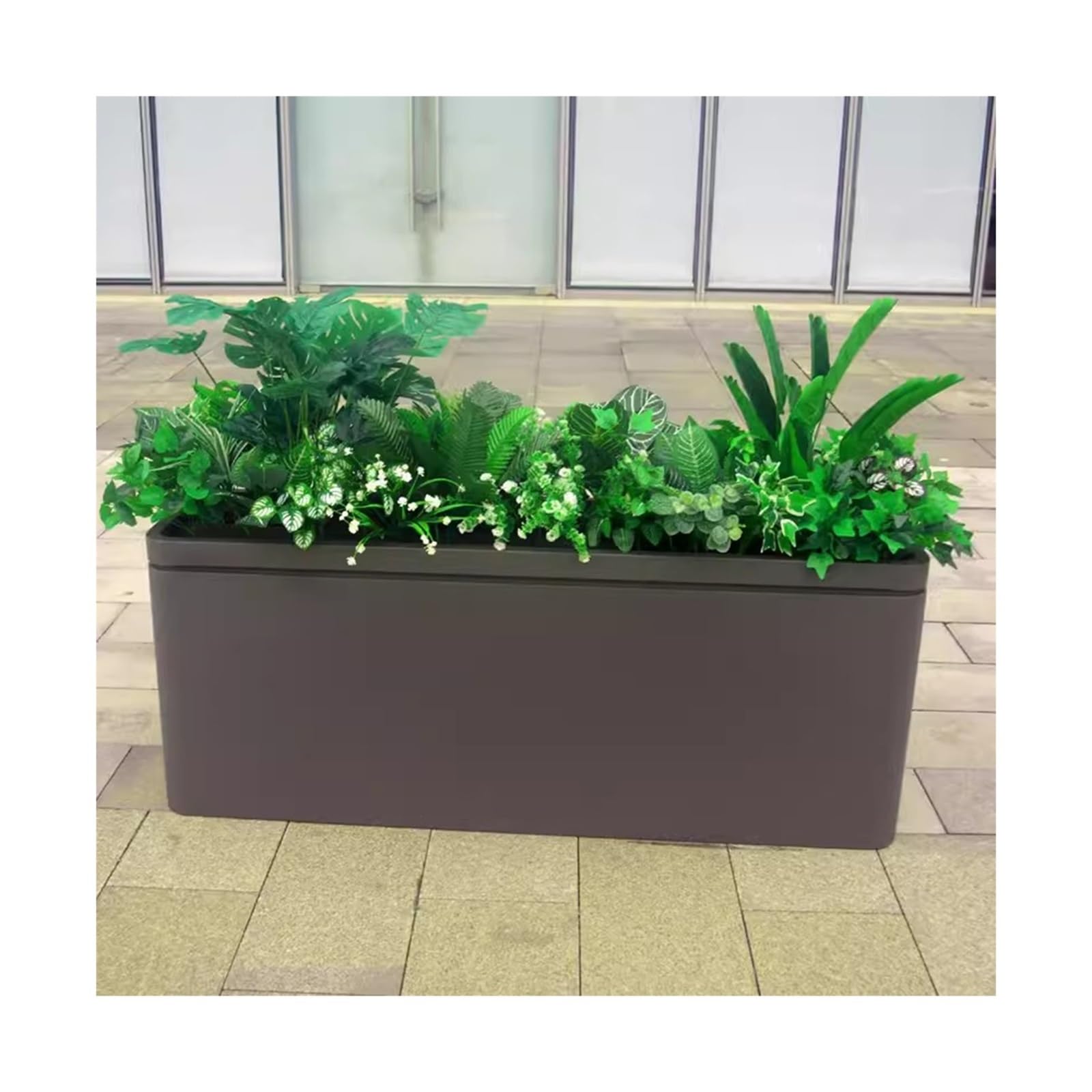 Kx9Lb8d Planter Box Flower Box Outdoor Commercial Street Trough Courtyard Bed Landscape Decoration