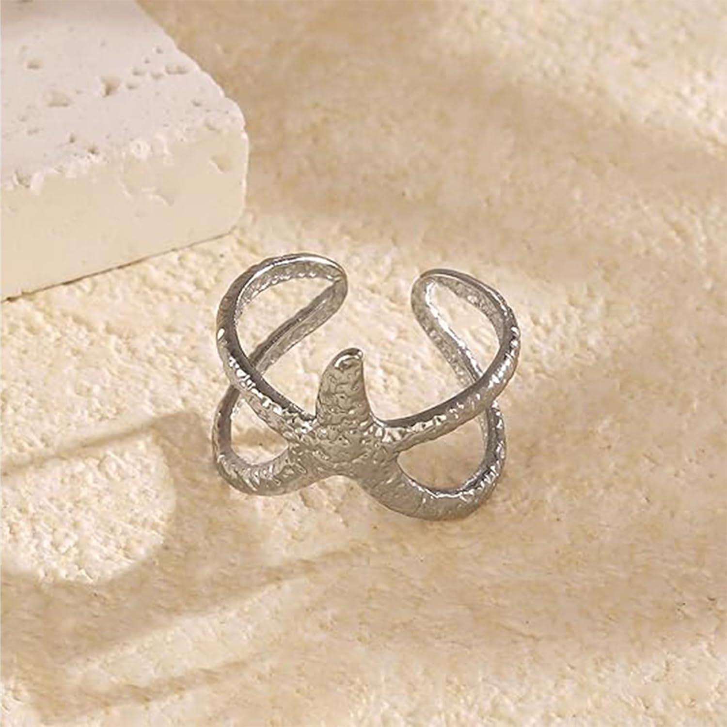Starfish Ring for Women Opening Adjustable Gold Silver Starfish Ring Summer Beach Rings Trendy Jewelry - Image 3