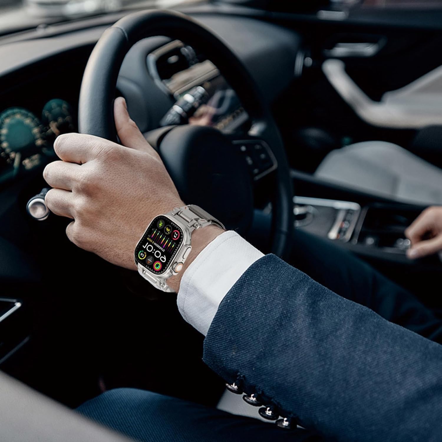 WINGLE Milanese Loop for Apple Watch Band Ultra 3/2/1 Band Ultra 49mm Series 11 10 46mm 45mm 44mm 42mm SE 3/2/1 9 8 7 6 5 4 3 2 1 Men, Magnetic Mesh Bands Stainless Steel Metal Connector iWatch Strap - Image 7