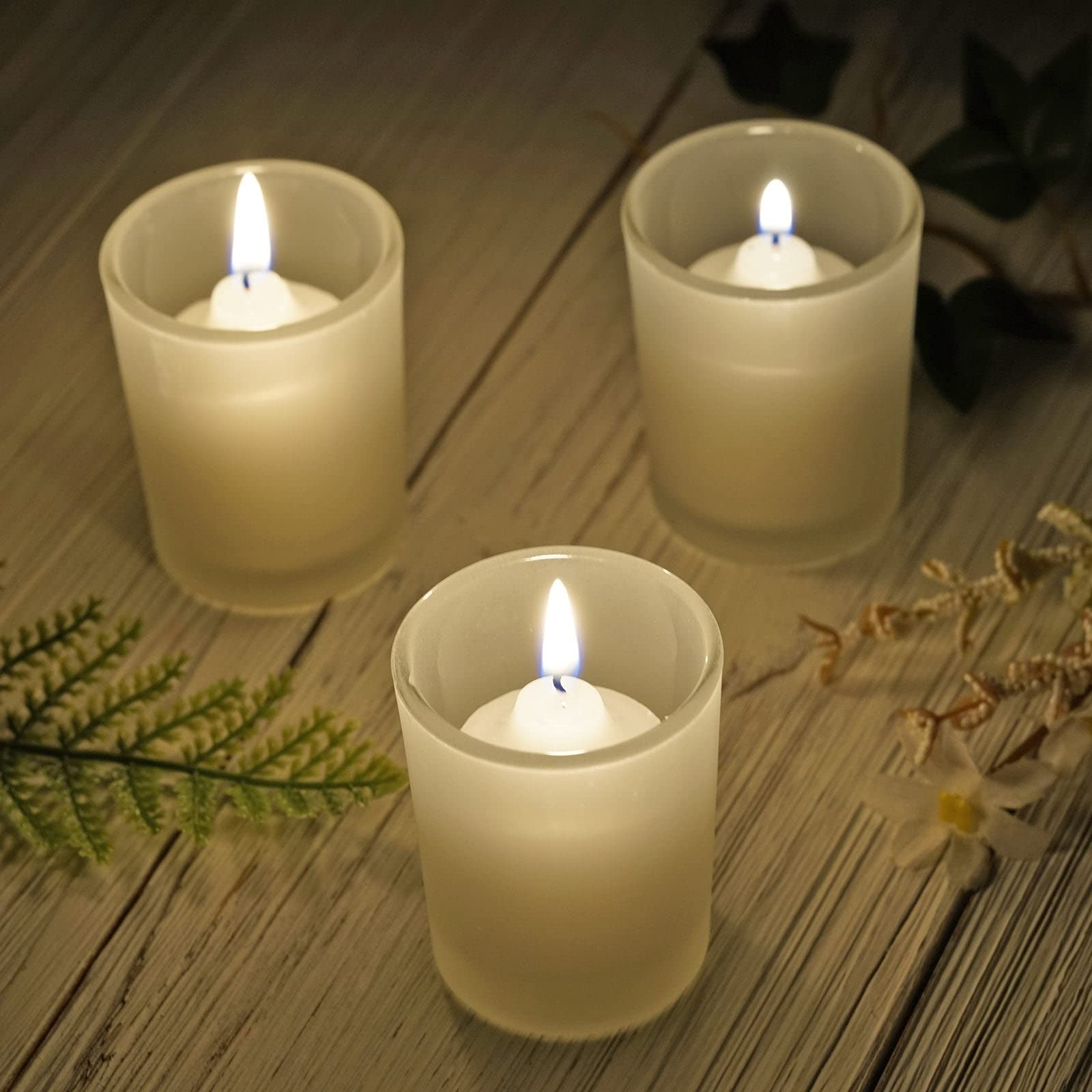TABLECLOTHSFACTORY Frosted Votive Candle Holders-12/pk