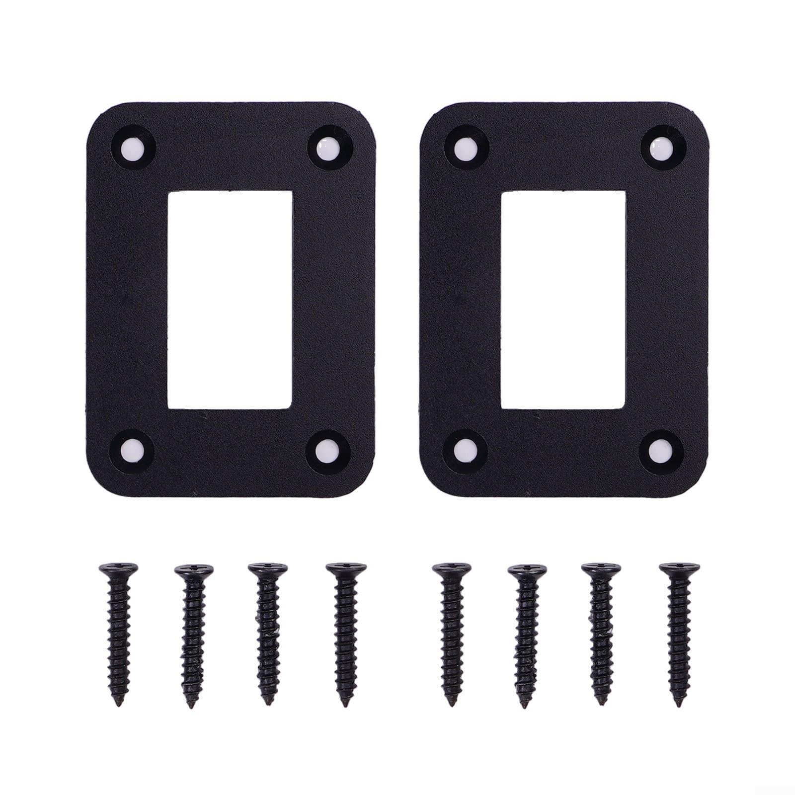 Way Rocker Switch Panel Gehäuse Halterung für Kippschalter, 50 x 68 mm, Metallkonstruktion, Schwarz (2 Pack mit Schrauben)