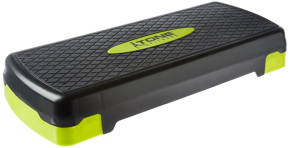 Tone Fitness Compact Aerobic Step Platform | Exercise Step - Black/Yellow