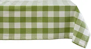 DII Buffalo Check Collection, Classic Farmhouse Tablecloth, Tablecloth, 60x84, Antique Green