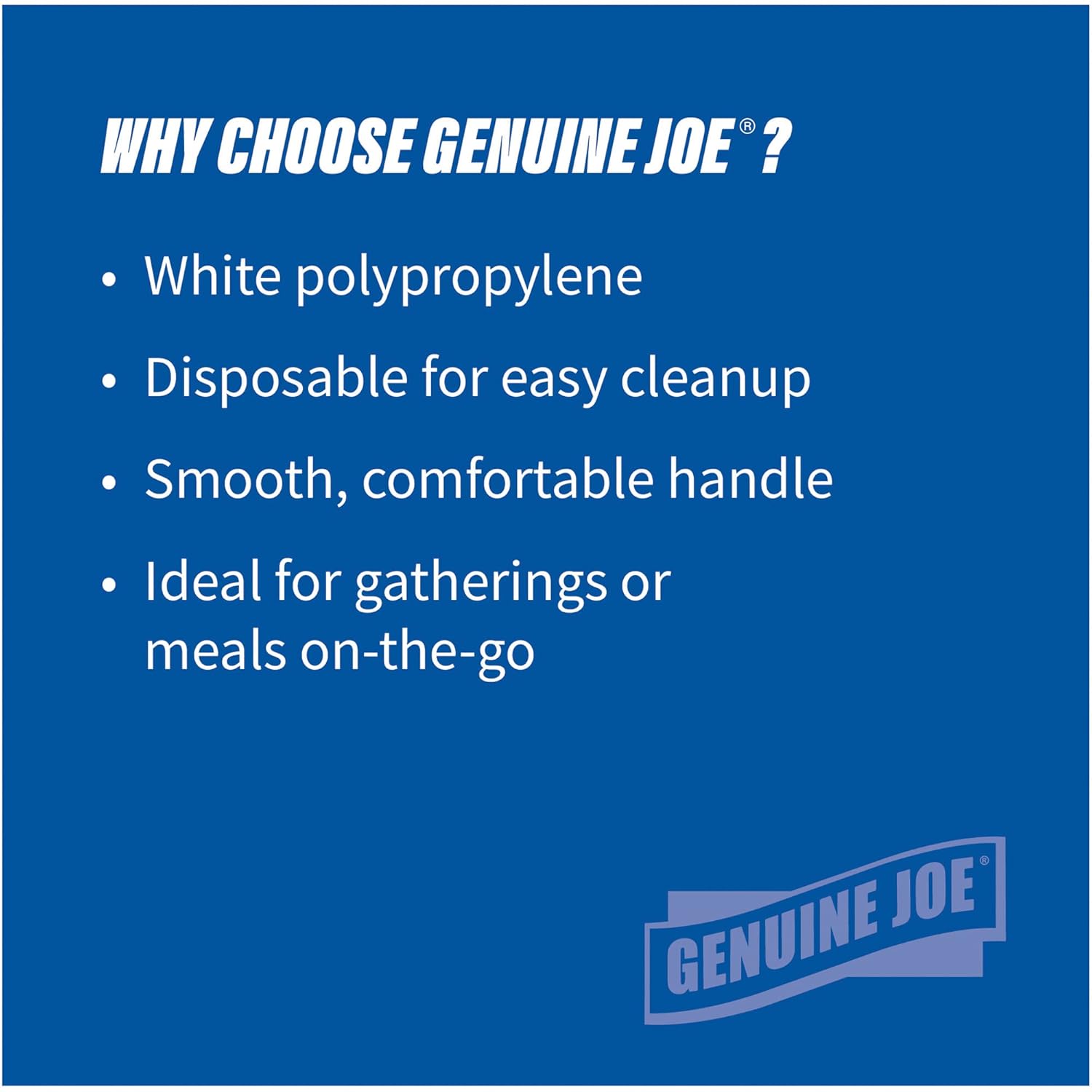 Genuine Joe GJO20000 Polypropylene Medium-Weight Fork, White (Pack of 1000) : Health & Household