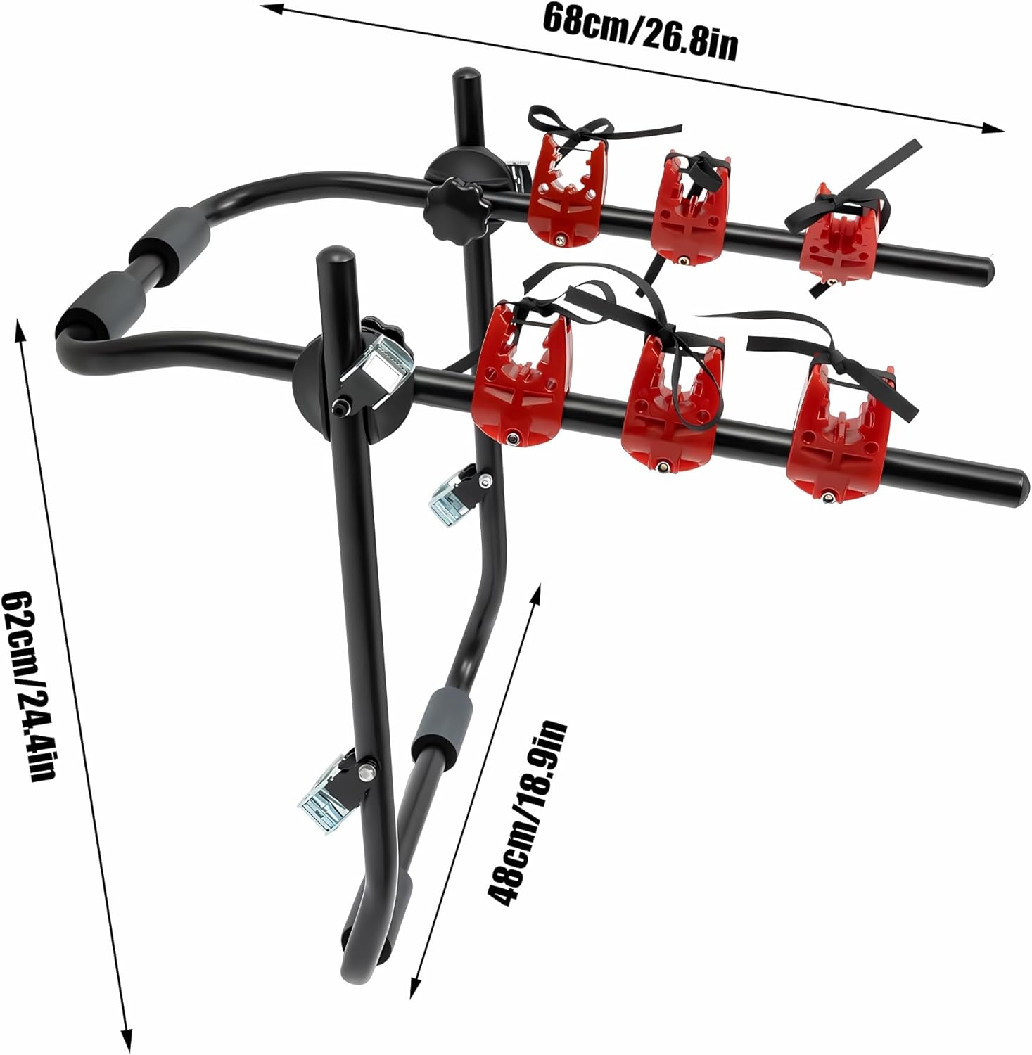 Bike Rack for Car Trunk Mount, Portable Bicycle Carrier Car Mount, Hatchback Automobile, Fits Most Cars SUVs Trunk Bike Rack