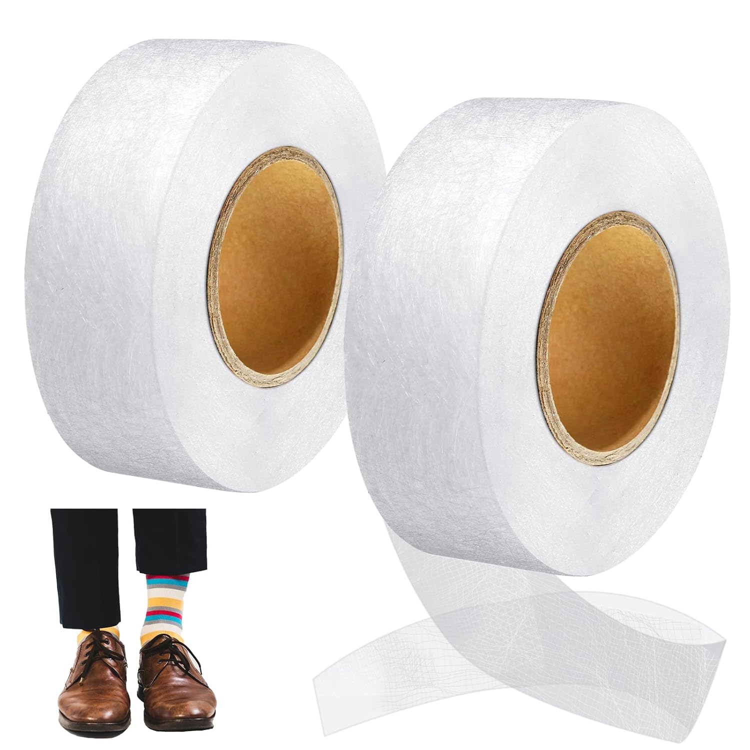 TWOBUD 2 Set 52 Yards Wonder  Hemming Tape 20mm Extra Wide No Sew