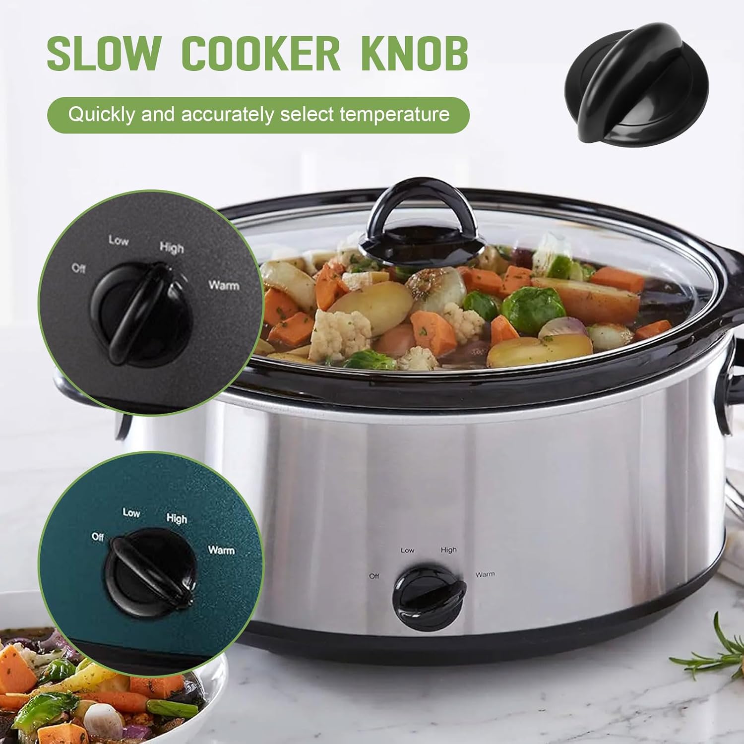 Slow Cooker Knob Compatible With Crockpot SCV700-CH-BR, Adjustable Control Knobs for Crockpot Slow Cooker Replacement Parts - 1 Pack