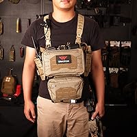 Vista 6 de YAKEDA - Chaleco táctico con bolsillo para revista, ajustable, desmontable, corte láser, modular Molle