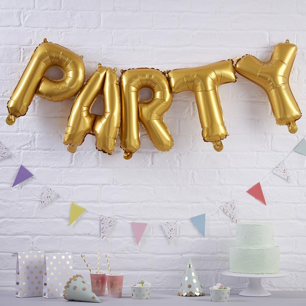 Gold Party Balloon Bunting