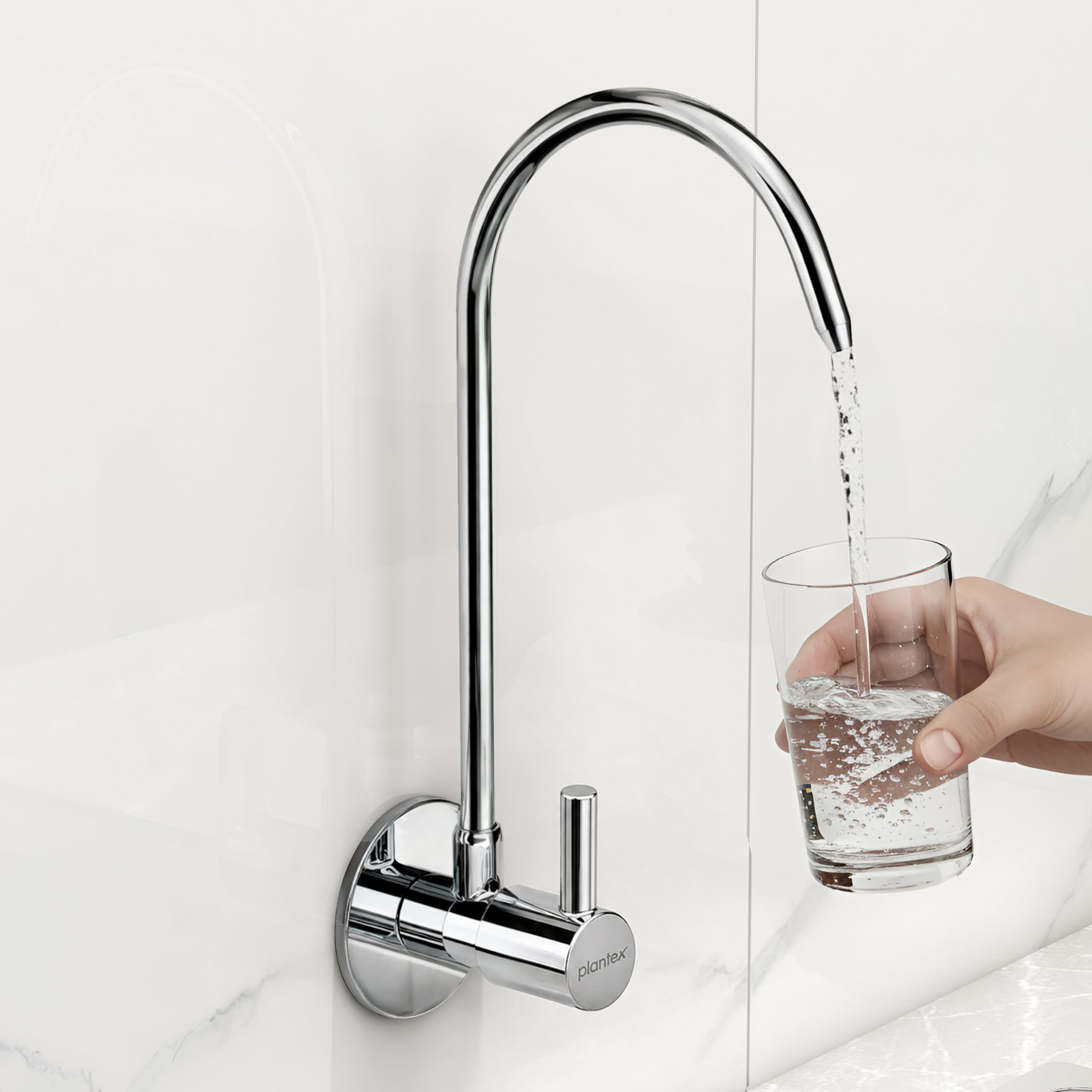 Plantex RO Water Purifier Tap for Kitchen Sink//Drinking Water Tap/Brass 360° Rotatable Wall Mount RO Faucet/Heavy Duty Brass RO Tap for All RO Water Purifiers - Chrome (RO-017)-picture-13