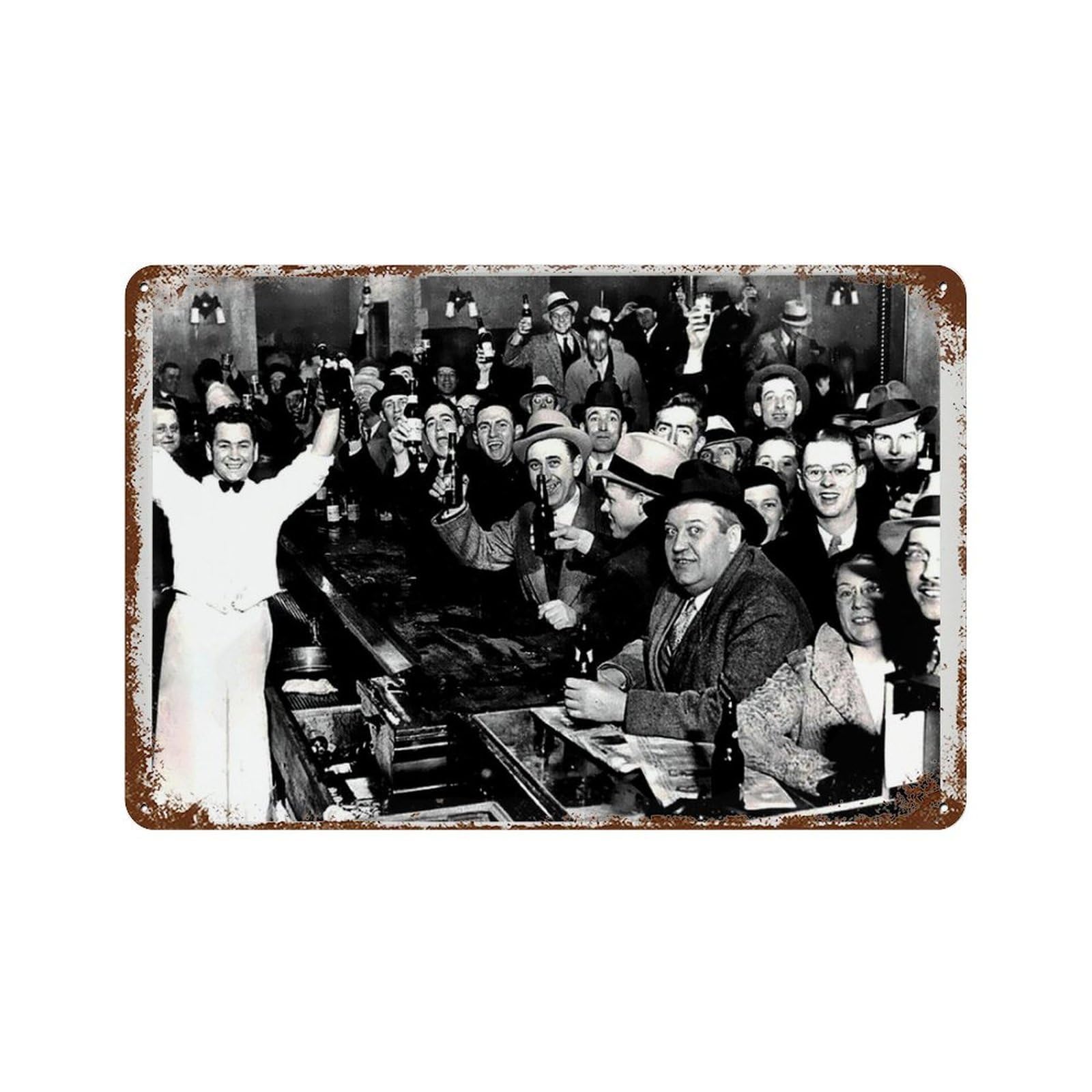xiaoxiaoshen Vintage Prohibition Py Photo, 1920s Bar C, Speakeasy ， Wall Decor Art Metal Tin Poster Modern Home Decor Art Home Bar Shop Decorations Vintage Sign 20x30cm