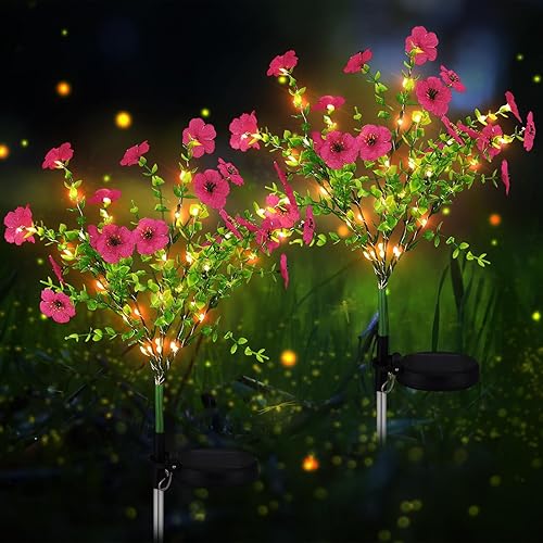 Glooglitter 2 Pack Solar Stake Lights Outdoor Decor Waterproof Mums
