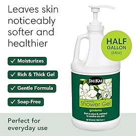 ShiKai Daily Moisturizing Shower Gel (Gardenia, 64 oz) | Gentle Soap-Free Body Wash for Dry and Sensitive Skin | With Aloe Vera & Oatmeal