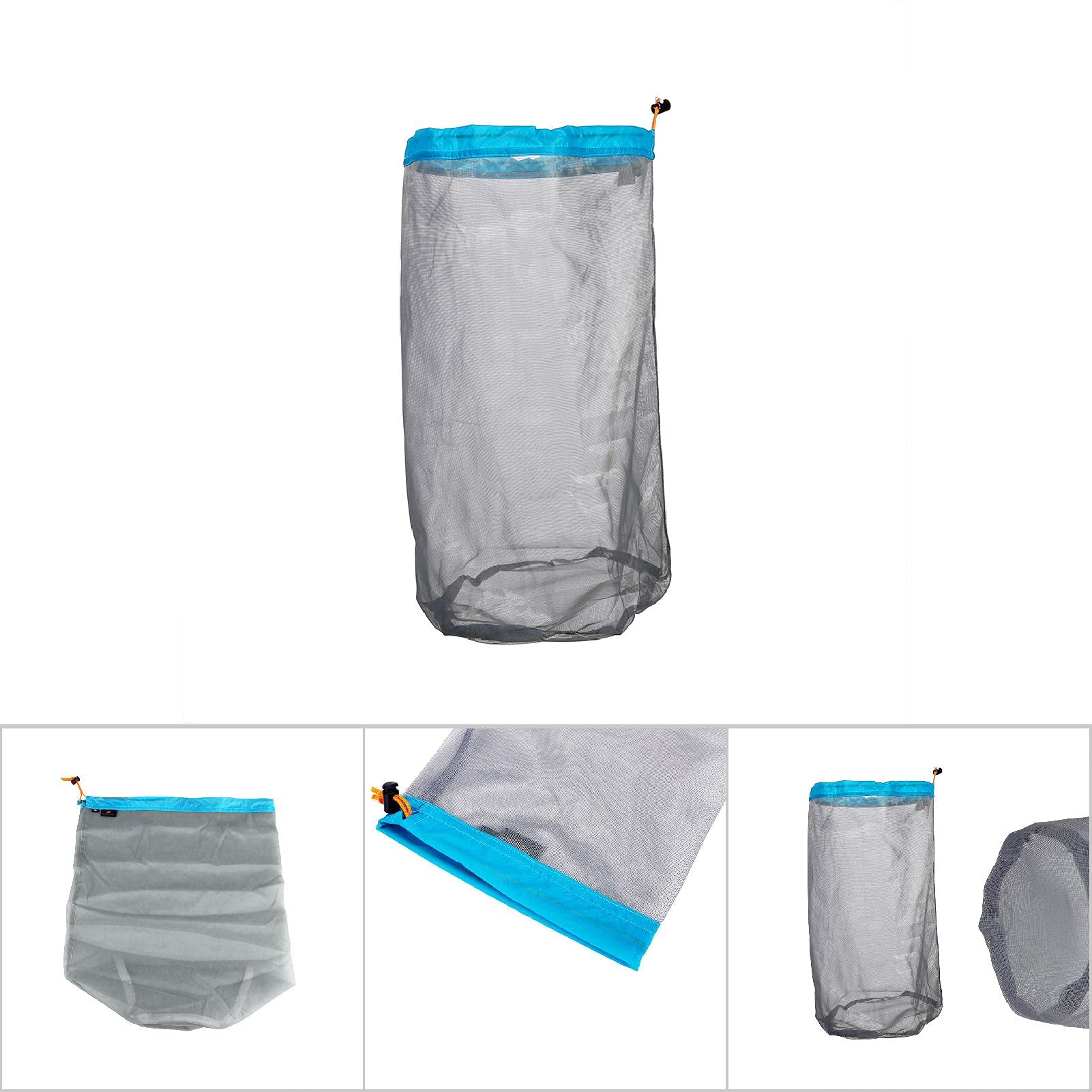 Sacchetto di Maglia del Drawstring del Sacchetto di immagazzinaggio della Maglia del Nylon della Maglia per l'escursione di Campeggio(XL-Blu)