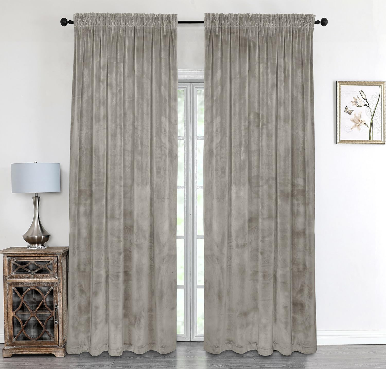 Tenda Oscurante In Velluto - 140x145 Cm, Rosa, 100% Poliestere, Con Nastro Arricciato - Foto 2