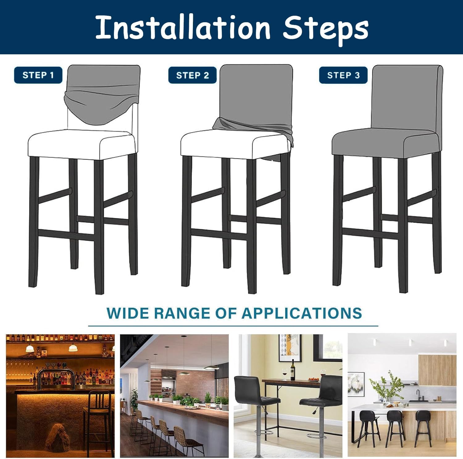 Velvet Bar Stool Covers Cat Scratch Proof, Bar Stool Chair Covers Set, Pub Counter Stool Chair Covers Washable Barstool Covers Slipcovers (red,6 PCS)