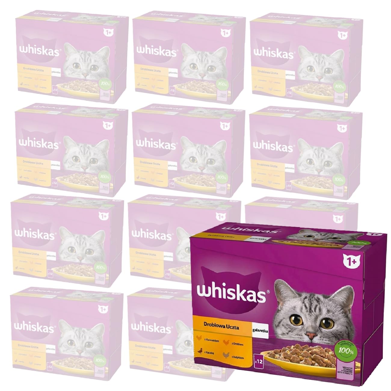 WHISKAS Adult mokra karma dla kotów w saszetkach 12x85g Drobiowa Uczta x 12