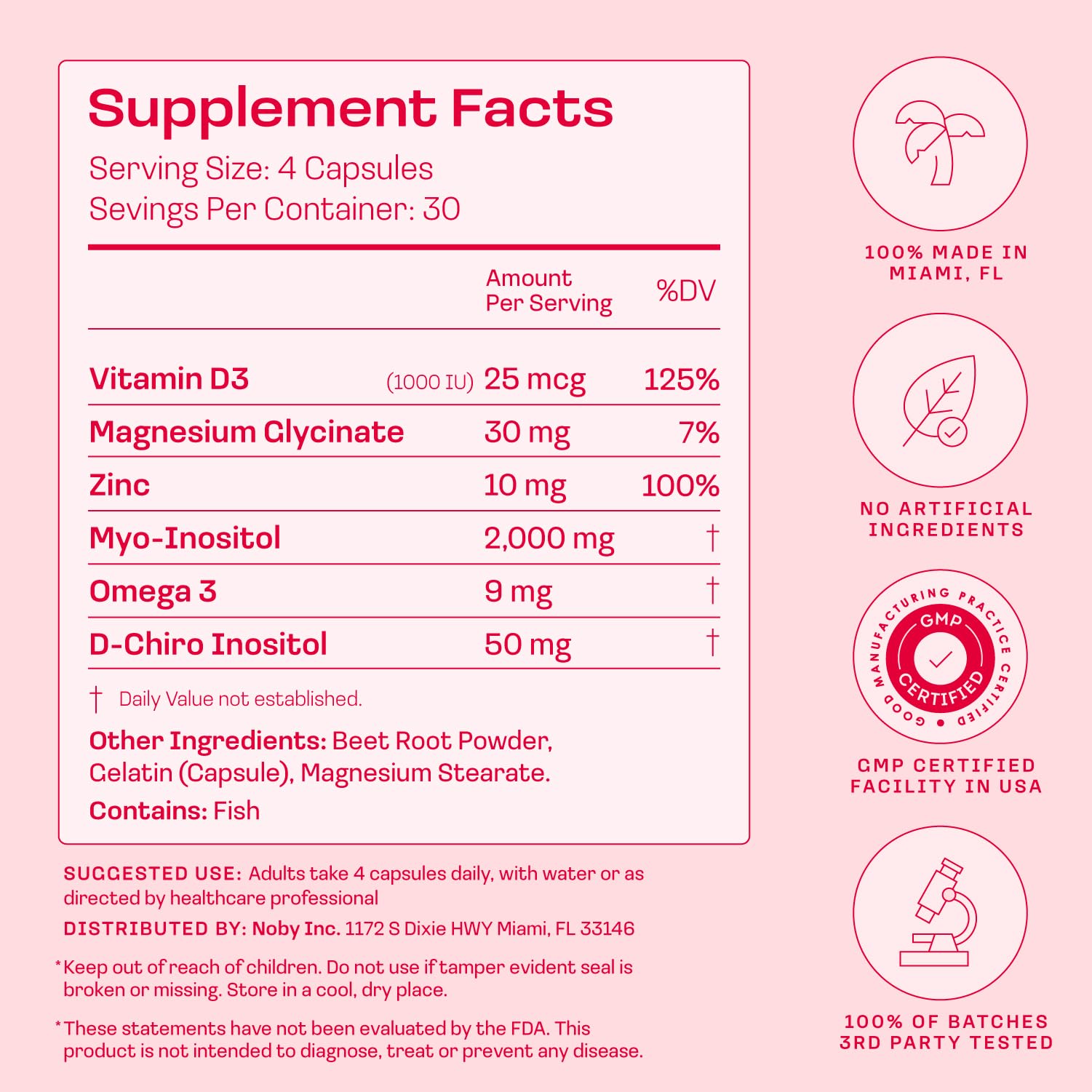 Peach Perfect Inositol Multivitamin – Myo-Inositol & D-Chiro 40:1 Blend, Omega-3, Vitamin D3, Magnesium, Zinc – Supports Women’s Health, Mood, Energy, Supplement – 30 SVG — Amazon image 5